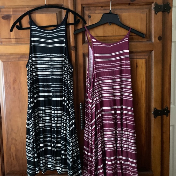 Two Old Navy Fit/Flare Striped Summer Dresses.Size Large - Picture 1 of 2